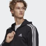 Essentials French Terry 3 Stripes Full Zip Hoodie Mayro GK9032 41 detail