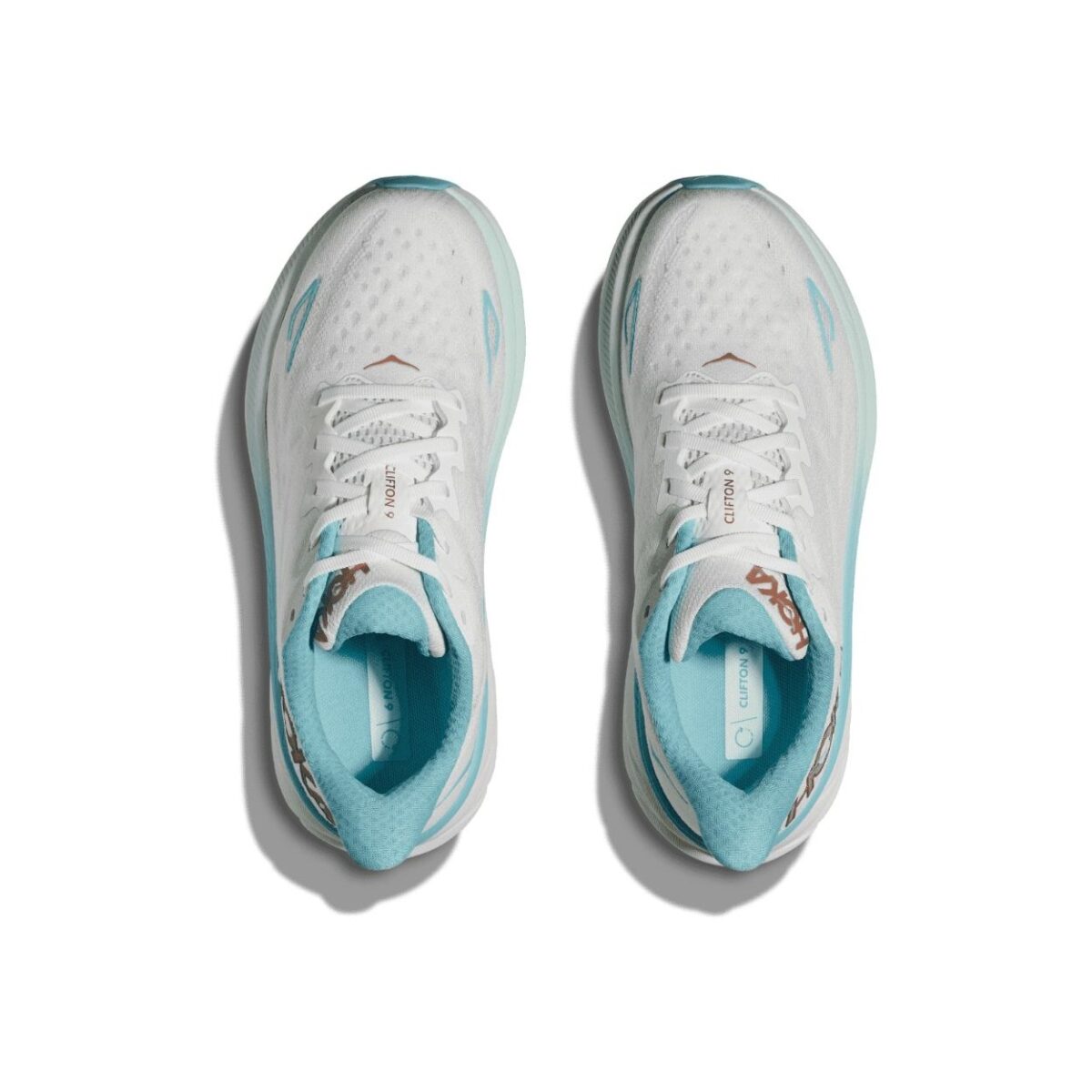 hoka clifton 9 white blue 3