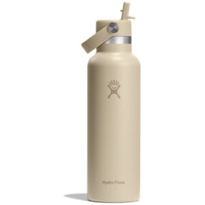 hydro flask 21oz standard mouth insulated bottle flex straw cap 621ml oat 2 1923800