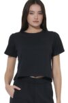 Body Action Women’s Modal Straight -Cut T-Shirt Black 051626-01-01